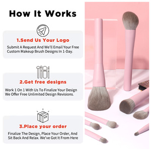 8 pinceaux <span class=keywords><strong>de</strong></span> maquillage cosmétiques <span class=keywords><strong>de</strong></span> haute qualité, rose, manche en bois premium, logo personnalisé, vegan, étiquette privée, pour femmes - Product Image 5