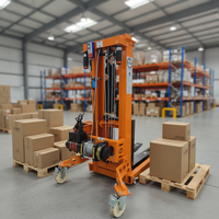 Chariot élévateur portable d'usine, petite taille, hauteur de levage 1,2/1,6 m, capacité de charge 300 kg, pneus en polyuréthane, électrique, détachable