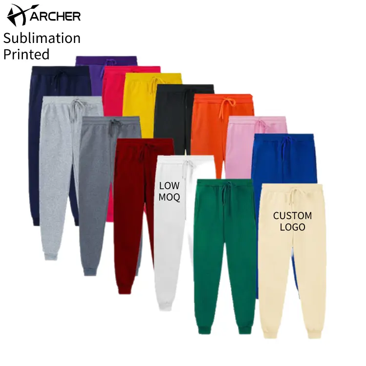 Özel süblimasyon polyester Sweatpants baskılı Logo pantolon Joggers boş eşofman altları Baggy polar pantolon erkek Joggers pantolon