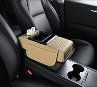 Boîte de rangement universelle pour accoudoir de voiture Boîte de rangement pour voiture Boîte à mouchoirs en cuir augmentant la hauteur personnalisée Porte-gobelet à eau