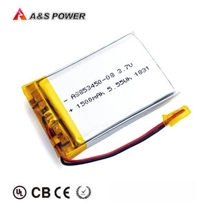 UL IEC62133 KC UN38.3 certificado Lipo batería Li-ion recargable 853450 batería 3.7v1500mah para ElectronicToys - Product Image 4