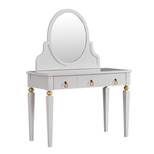 Bàn trang điểm phòng ngủ phong cách Bắc Âu hiện đại bằng gỗ nguyên khối có gương và ngăn chứa đồ, nội thất gia đình, chất liệu kim loại - Product Image 3