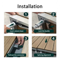 Système de terrasse modulaire en composite WPC durable, réglable en hauteur, sans installation, pratique, pour balcon et terrasse