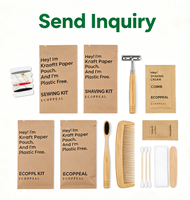 Kit dentaire écologique biodégradable sans BPA, blanchissant, pour hôtels, restaurants et voyages, brosse à dents et dentifrice en bambou