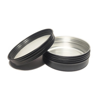 Boîtes en aluminium rondes mates noires de 5 à 500 ml en stock chez le fabricant pour le thé, les cosmétiques, l'onguent de consoude, la cire de voiture, les pâtes, les boîtes cadeaux