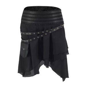 Corsé Punk de Moda para Mujer, <span class=keywords><strong>Falda</strong></span> Gótica Steampunk Marrón, Faldas <span class=keywords><strong>Pirata</strong></span> Victorianas - Product Image 4