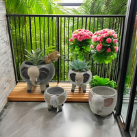 Pot kaktus Mini gajah rumah hewan lucu kartun nordic pot sukulen pot pot bunga kaktus keramik Bonsai