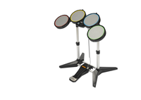 Batterie de percussions 3-en-1 multiplateforme avec pads de percussion réalistes et pédale, support réglable à code couleur, Plug & Play pour consoles Wii/PS3/PS4