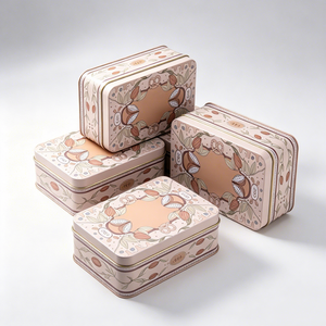 Recipiente <span class=keywords><strong>de</strong></span> metal <span class=keywords><strong>de</strong></span> hojalata rectangular con impresión personalizada, embalaje <span class=keywords><strong>de</strong></span> pan <span class=keywords><strong>de</strong></span> chocolate y galletas <span class=keywords><strong>de</strong></span> calidad alimentaria para aperitivos y <span class=keywords><strong>dulces</strong></span> - Product Image 1