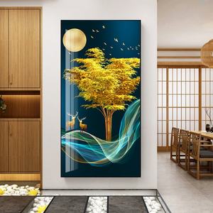 Peintures murales LED abstraites en porcelaine de cristal, décoration artistique moderne pour la maison, personnalisées en usine, vente chaude - Product Image 5