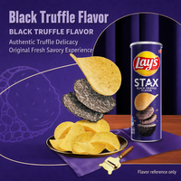 Papas Fritas Auténticas de Primera Calidad, Sabor Trufa Negra y Aguacate, 90g*24, Sabores Gourmet, Estándar Global, Snacks a Granel
