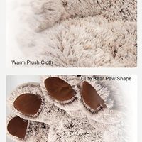 Coussin en fausse fourrure douce et moelleuse pour chat, lit pour chien, canapé pour animaux de compagnie, forme de patte d'ours mignon, lits de couchage confortables et confortables pour chiens et chats