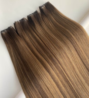 Pour les cheveux chinois Remy # Kityall Hair Double Drawn Bone Straight Balayage Color 14"-24" Traitement chimique non nécessaire
