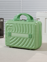 Valise de voyage miniature en ABS, couleur macaron, en forme de cœur, 14 pouces, résistante à l'eau, durable, portable, avec fermeture éclair, boîte de sécurité souvenir