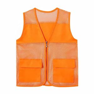 Moda fluorescente neón verde naranja Rosa verano transpirable trabajo chaleco sin mangas cremalleras malla TRABAJO ROPA uniforme chaleco - Product Image 2