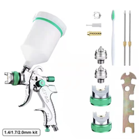 Set Pistol Semprot Pneumatik HVLP 3 Nozel (1.4/1.7/2.0mm) 600cc dengan Wadah Gravitasi untuk Industri Otomotif, Pertukangan Kayu, DIY, dan Pengecatan Rumah