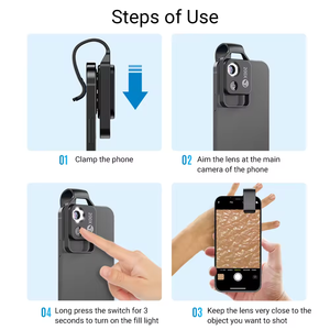 CPL 필터 및 모바일 LED 조명이있는 스마트 폰 <span class=keywords><strong>200X</strong></span> 확대 현미경 렌즈 전문 매크로 렌즈 - Product Image 6