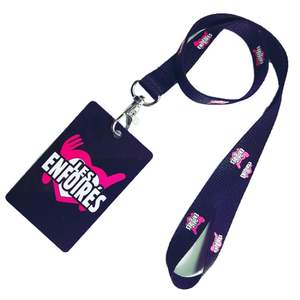 Lanière de cou tissée de sécurité avec porte-badge en PVC, écologique et durable, lanière en polyester personnalisée pour les événements de bureau - Product Image 4