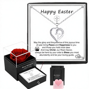 Collana in Rame con Ciondolo a Croce a Cuore Intrecciato, Stile Sportivo da <span class=keywords><strong>Donna</strong></span>, per Natale, San Valentino, <span class=keywords><strong>Festa</strong></span> <span class=keywords><strong>della</strong></span> Mamma - Product Image 3