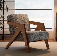 Fauteuil d'appoint moderne à rayures noires et blanches, structure géométrique en bois massif, dossier haut, chaise longue en tissu pour salon et hôtel
