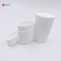 Stick déodorant solaire 15g 50g 75g Emballage Stick roll-on Contenant rechargeable Bouteille de déodorant ovale plate en plastique