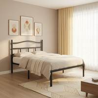 Offre Spéciale – Cadre de lit simple en acier au carbone pour chambre à coucher, idéal pour la maison ou les locations – Structure métallique robuste