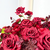 Boule de fleurs artificielles en soie rouge de haute qualité pour centre de table de mariage, décoration de table pour mariages