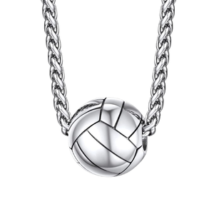 <span class=keywords><strong>Collier</strong></span> pendentif en acier inoxydable pour homme, nouveau bijou en forme de balle pour les fans de football, basketball, baseball, rugby, cadeau pour homme et femme - Product Image 1