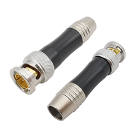 Stock BNC macho enchufe HD SDI 75-5BNC adaptador de núcleo de cobre cabezal de soldadura Cable de vídeo BNC enchufes conector de monitoreo chapado en oro