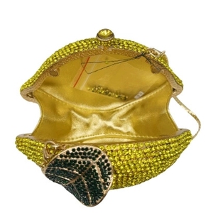 Sac de soirée de luxe en forme de citron avec strass pour mariée, pochette de luxe en diamant, sac à main en cristal pour mariage, pochette de soirée en forme de fruit - Product Image 5