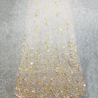 Tulle brodé à paillettes vertes émeraude, pour robe de soirée, tulle, P1146
