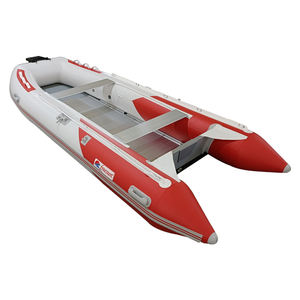 ขายร้อน 13ft 400 ซม.เรือเป่าลม PVC โป๊ะเรือพร้อมพื้นอลูมิเนียม - Product Image 1