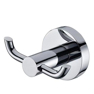 Heavy Duty <span class=keywords><strong>Chrome</strong></span> Khăn Tắm Móc Đôi Prong Tường Robe <span class=keywords><strong>Hook</strong></span> Coat Hanger Cho Phòng Tắm 304 Thép Không Gỉ Shining Quần Áo Móc - Product Image 3