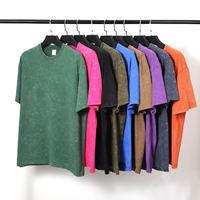 T-shirts pour hommes de haute qualité 260 g/m², manches courtes, unis, effet délavé, coupe oversize à épaules tombantes