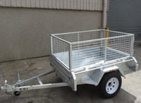Remorque à benne basculante Hyroad galvanisée à chaud 7x4 pieds, à essieu simple, remorque utilitaire, capacité de charge de 750 kg