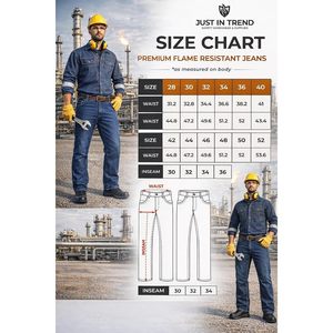Just In Trend <b>Men's</b> Flame Resistant <b>Work</b> Pants High Waist Straight Leg Denim Cotton Midweight <b>Jeans</b> - Product Image 5