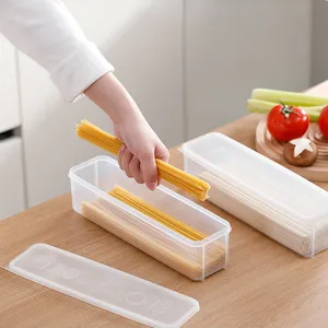 Boîte de rangement de cuisine rectangulaire en plastique pour fruits frais, œufs, nouilles, aliments carrés scellés pour réfrigérateur