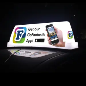 屋外広告用カスタマイズホワイトLEDディスプレイ、低消費電力、屋根・車上・タクシー標識用磁気取り付け - Product Image 2