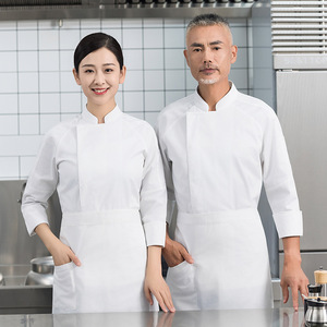 Uniformes d'hôtel à bas prix veste <span class=keywords><strong>de</strong></span> chef à manches longues veste <span class=keywords><strong>de</strong></span> <span class=keywords><strong>cuisine</strong></span> restaurant cuisson café chef manteau <span class=keywords><strong>vêtements</strong></span> <span class=keywords><strong>de</strong></span> nettoyage des travailleurs - Product Image 1