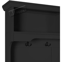 Arbre de hall avec banc et rangement pour chaussures Banc d'entrée polyvalent avec porte-manteau 4 crochets doubles Étagères ouvertes et 2 portes