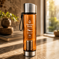 Bouteille d'eau alcaline hydrogénée de 600 ml avec sangle, bouteille d'eau riche en hydrogène portable