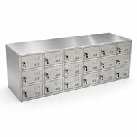 Armoire à chaussures en acier inoxydable renforcé 304 201, 18 portes, de qualité commerciale