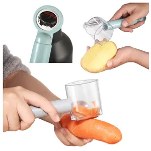 Peeler 2 trong 1 với lưu trữ phụ kiện nhà bếp thép không gỉ đa chức năng lưu trữ hộ gia đình Trái Cây Rau Peeler