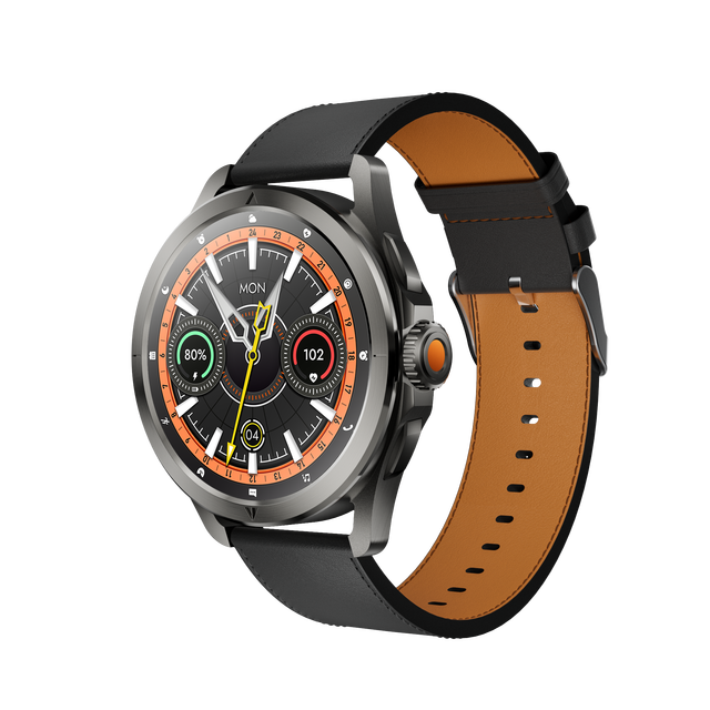 AI Intelligent Voice Assistant Smart Watch 1.65-inch AMOLED Display Alloy Case IP68 Silicone Magnetic Answer Calls SOS