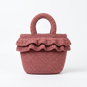 Bolso Tote Casual de Rafia con Volantes para Mujer - Uso en Verano, Playa, Bodas, Viajes, Cierre Magnético, Duradero, Capacidad de 3L+ - Product Image 2