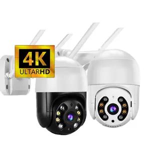 Cámara de seguridad 4K de 8MP para exteriores, videocámara PTZ HD de vigilancia CCTV IP P2P IP66 iCsee