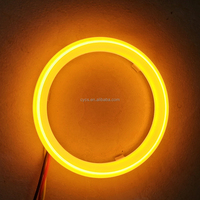 Accessoires de lumière automobile, phares blancs + jaunes, double couleur, cercle complet de 100 mm, anneaux halo LED pour voiture
