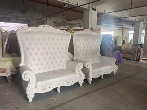 Chaise <span class=keywords><strong>d</strong></span>'<span class=keywords><strong>amour</strong></span> en velours bordeaux à dossier haut de Style français Double deux places en bois massif PC matériel Couple canapé pour salon Villa - Product Image 6