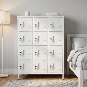 <span class=keywords><strong>Casier</strong></span> métallique <span class=keywords><strong>blanc</strong></span> à 12 portes grande capacité, <span class=keywords><strong>armoire</strong></span> de rangement en acier pour employés, pour supermarché et salle de sport - Product Image 6