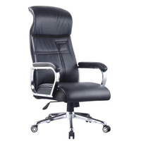 Chaise de bureau en cuir noir ergonomique et confortable à vendre